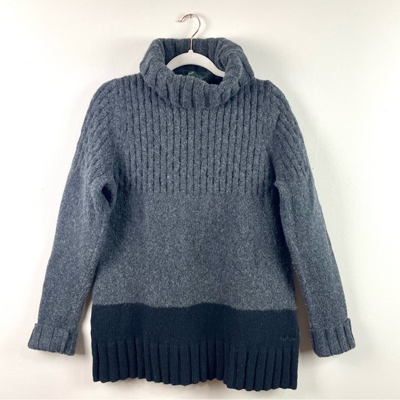 Woolrich Wool Blend Chunky Knit Ribbed Turtleneck Sweater Minimalist Size Large - Picture 1 of 16
